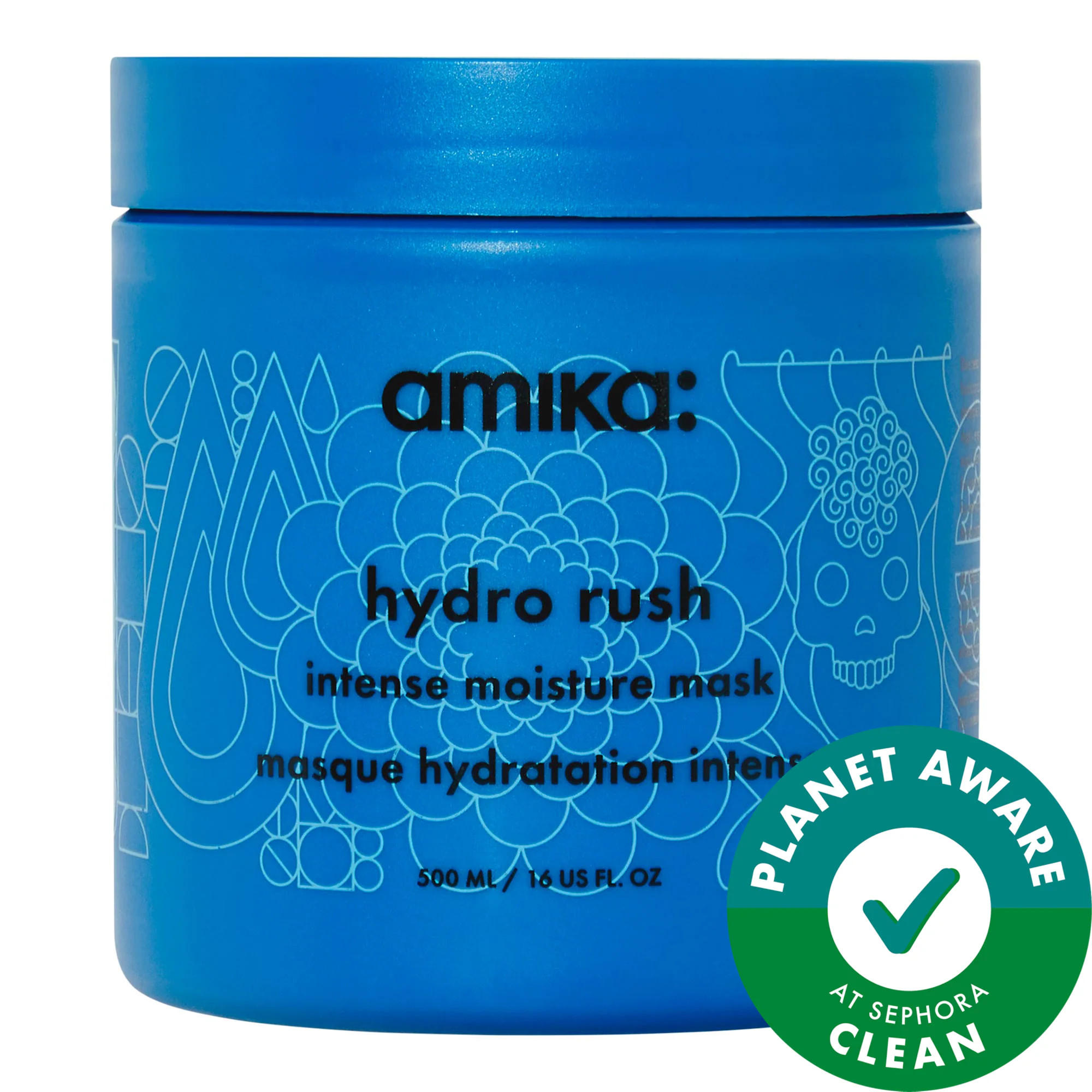 amika Hydro Rush Intense Moisture Hair Mask with Hyaluronic Acid 16 oz / 500 ml | Sephora (US)