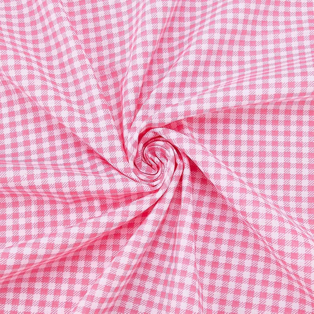 PH PandaHall Pink Plaid Fabrics by The Yard Gingham Cotton Fabric 62.9 Inch Wide Checkered Sewing... | Amazon (US)