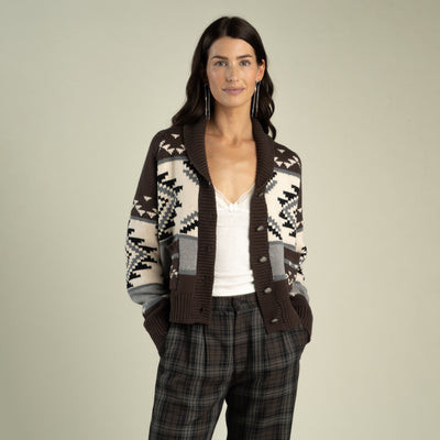 Cimarron Cardigan - Brown/Blue | Sendero Provisions Co.