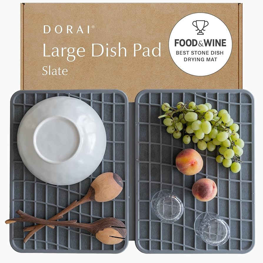 Dorai Home Dish Pad - Diatomaceous Earth Stone Drying Mat for Kitchen Counter - Quick Drying -Sto... | Amazon (US)
