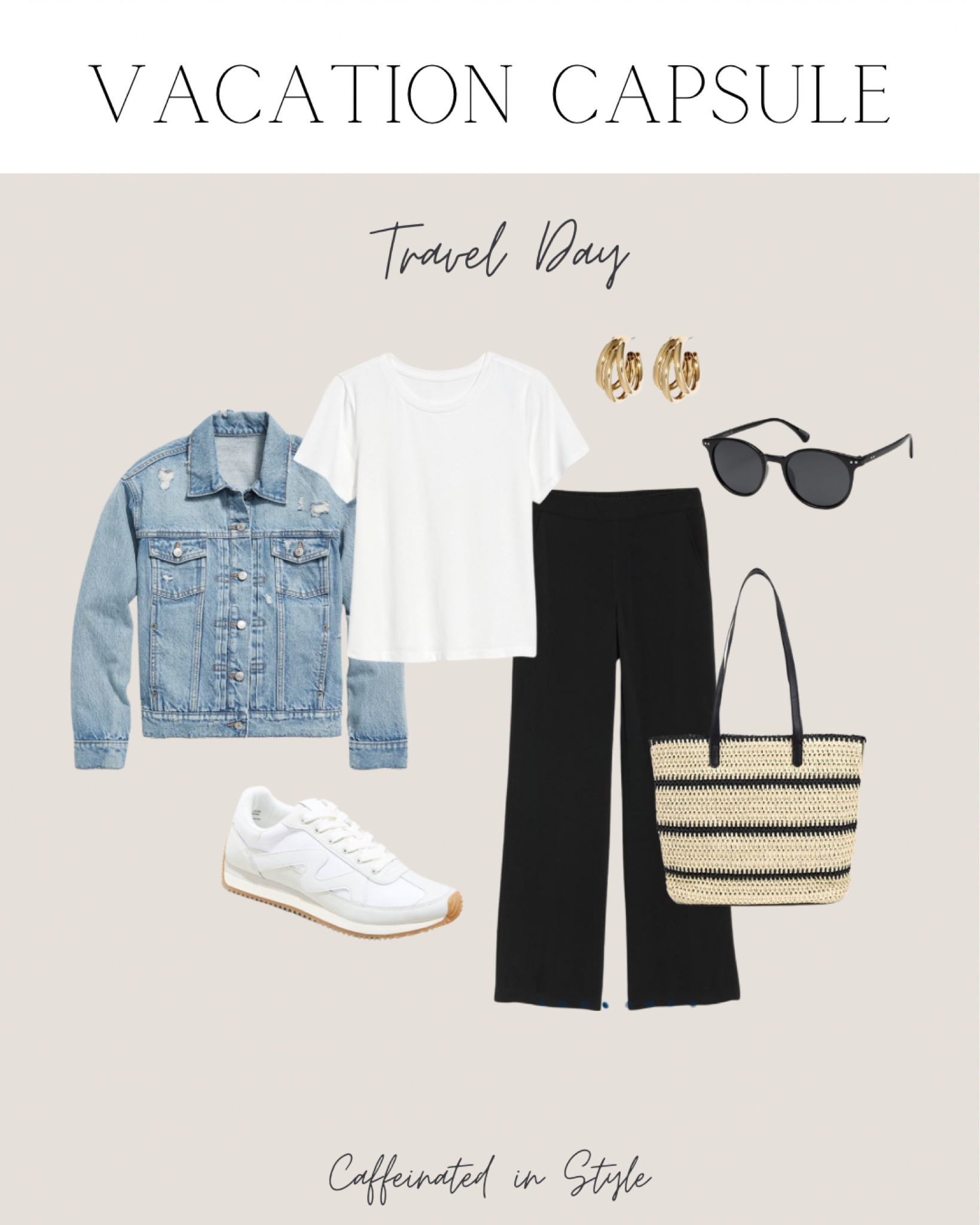 Vacation Capsule// TRAVEL DAY 

Cute and comfortable pieces for a long travel day! Swap sneakers for sandals upon arrival 

#LTKstyletip #LTKfindsunder50 #LTKtravel
