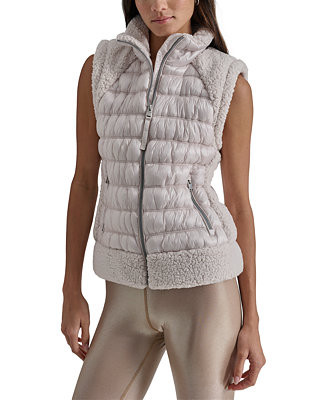 Sport Women's Sherpa-Trim Zip-Front Puffer Vest | Macy's