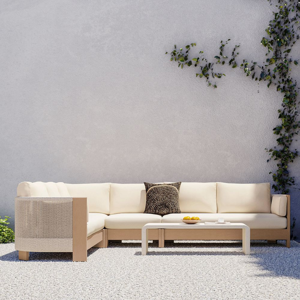 Porto Outdoor 4-Piece L-Shaped Sectional (129") | West Elm (US)