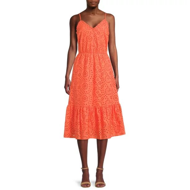 Time and Tru Women’s Tiered Midi Dress - Walmart.com | Walmart (US)