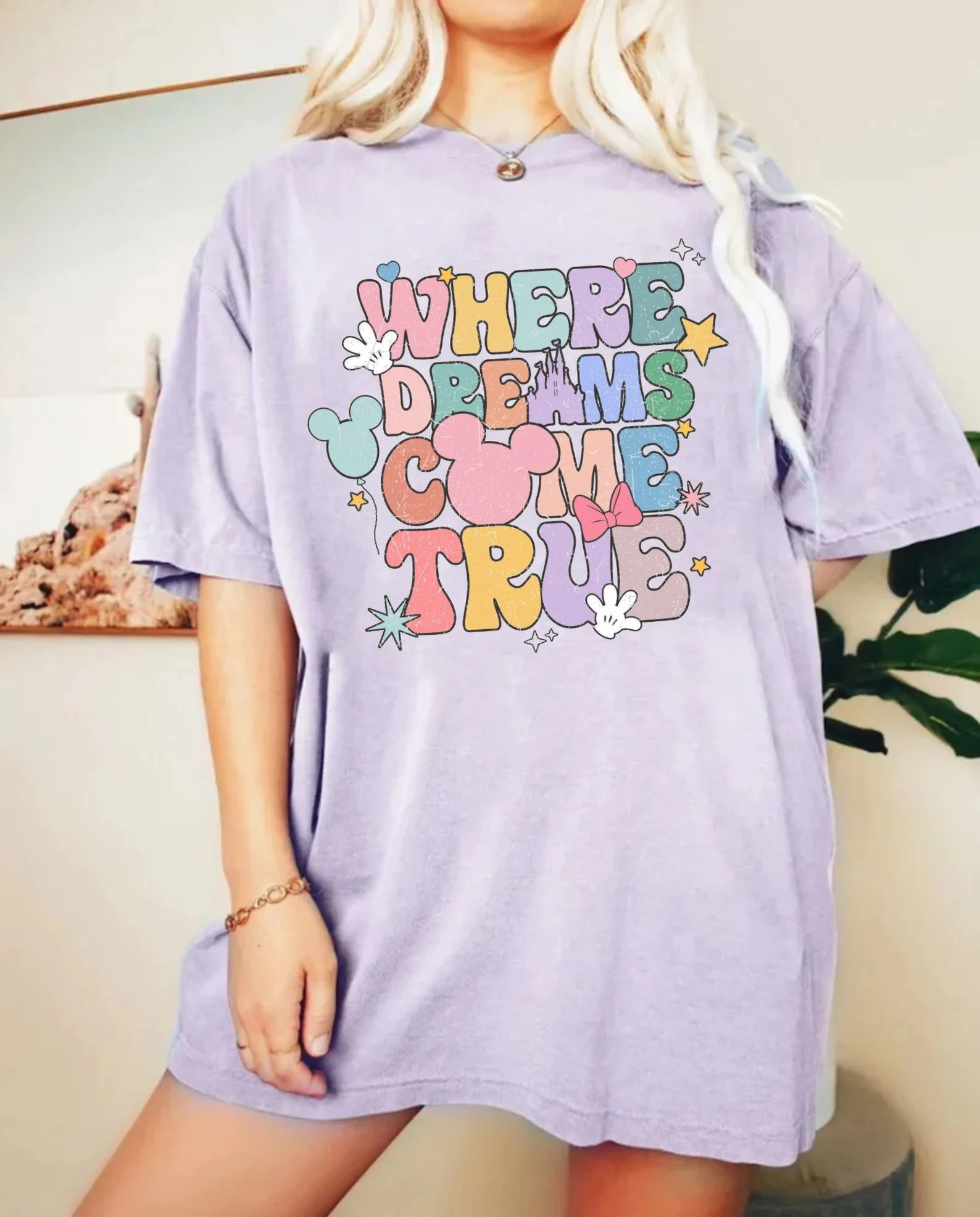 Disney Where Dreams Come True Comfort Colors® Shirt, Colorful Vacay Shirt, Disney Aesthetic Shir... | Etsy (US)