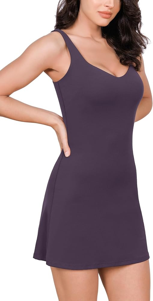 ODODOS Women's Cloud Feeling Tank Dress with Separate Shorts and Built in Bra U Back Mini Tennis ... | Amazon (US)