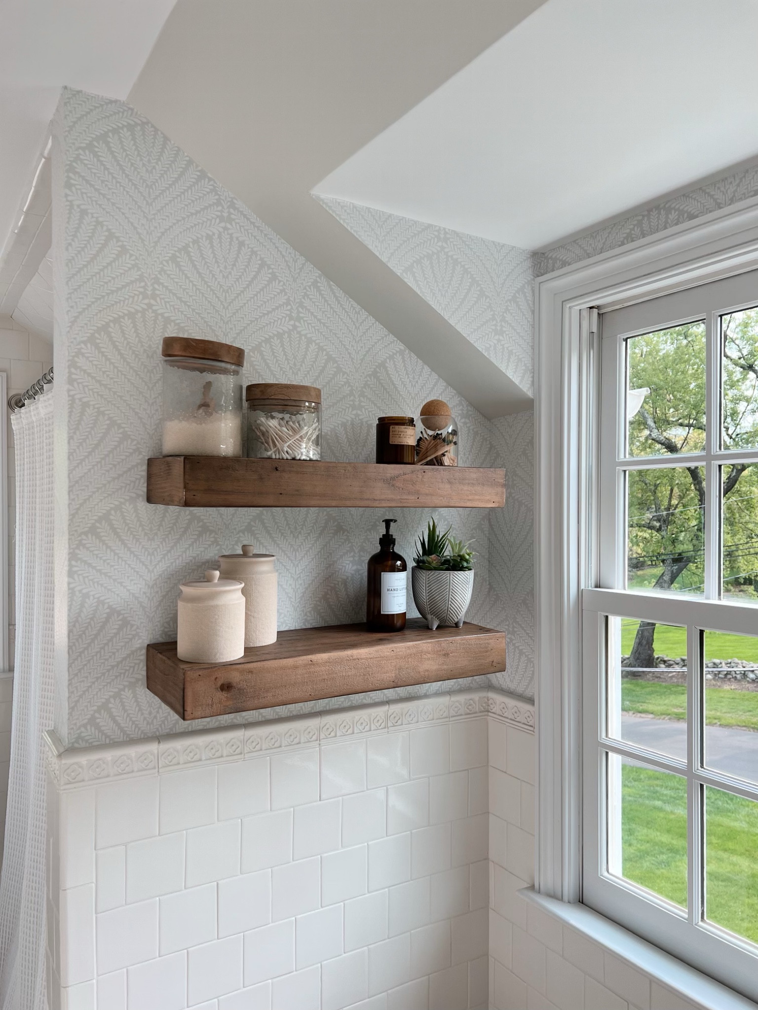 New wallpaper in our guest bathroom! Comes in a few colors, we did light grey 

bathroom decor, home decor 

#LTKunder100 #LTKhome