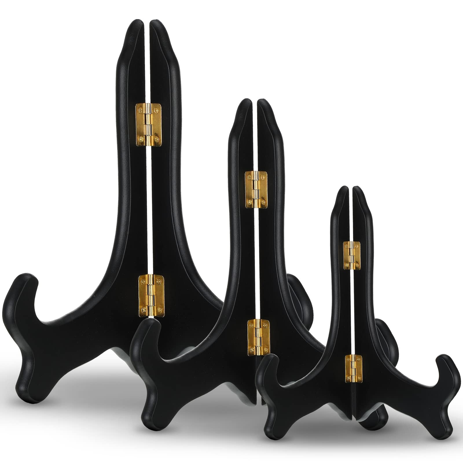 3 Pcs Wooden Display Stand Decorative Plate Holder Picture Frame Stand Black Easel Holder for Dis... | Amazon (US)