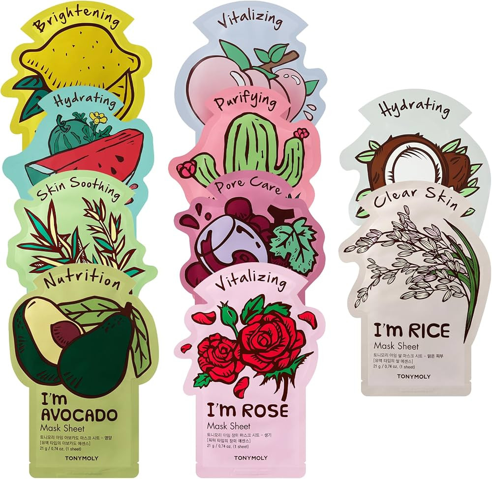 TONYMOLY I\u2019m Sheet Mask Gift Set \u2013 Korean Face Mask Variety Pack with Hydrating & Vitam... | Amazon (US)