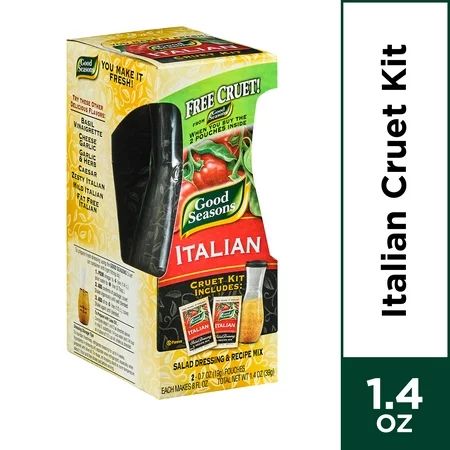 (3 Pack) Good Seasons Italian with Cruet Salad Dressing & Recipe Mix, 2 - 0.7 Oz Boxes | Walmart (US)