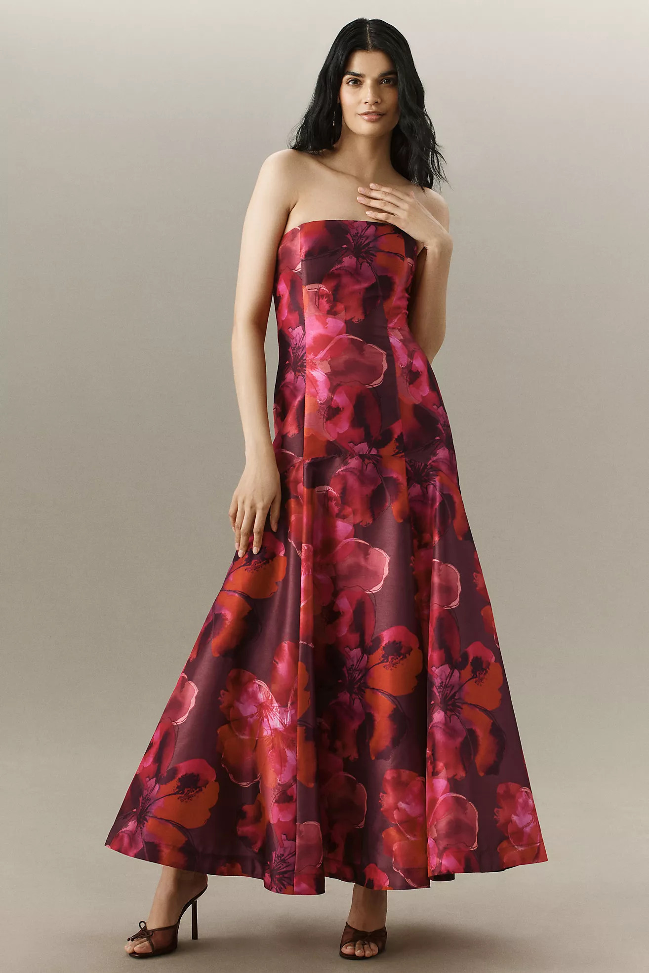 Hutch Maria Strapless Floral A-Line Maxi Dress | Anthropologie (US)