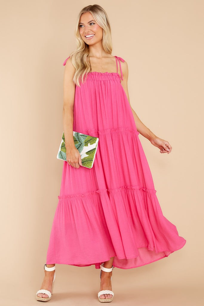 Light Up The Room Hot Pink Maxi Dress | Red Dress 