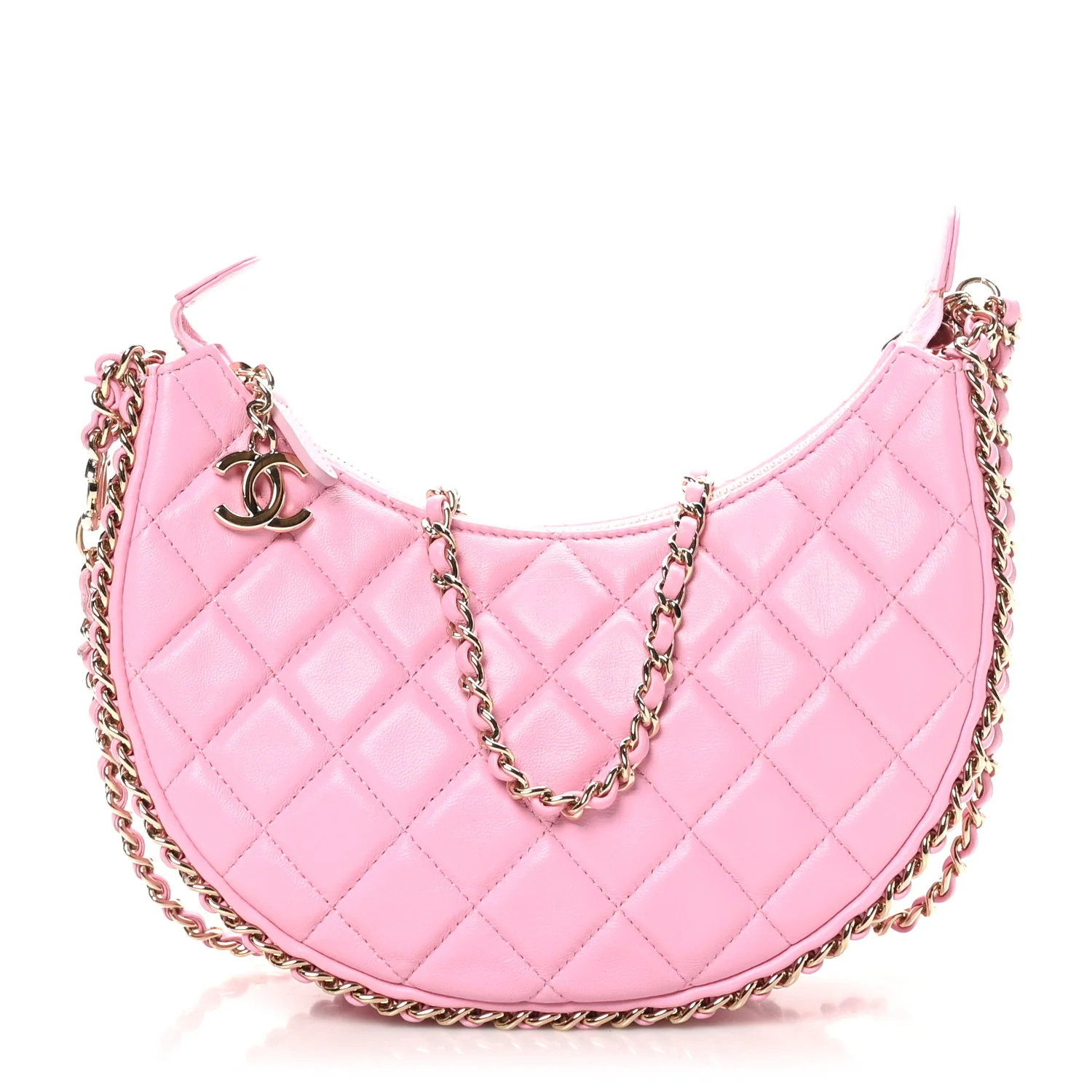 Lambskin Quilted Small Hobo Bag Pink | FASHIONPHILE (US)
