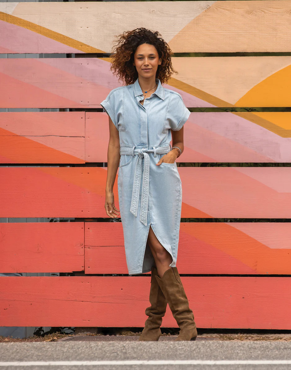 Franny Lightweight Denim Dress: Savannah | Carve Designs