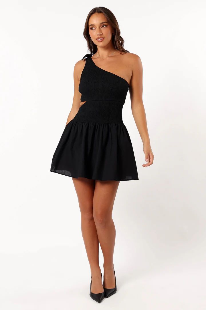 Allison One Shoulder Mini Dress - Black | Petal & Pup (US)