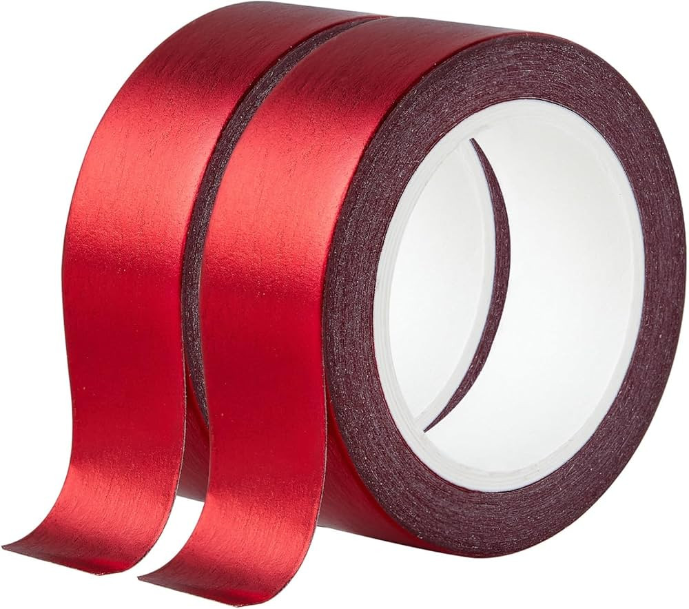 Qyueyue Red Foil Washi Tape - 2 Rolls Low Tack Self Adhesive Decorative Metallic Foil Masking Tap... | Amazon (US)
