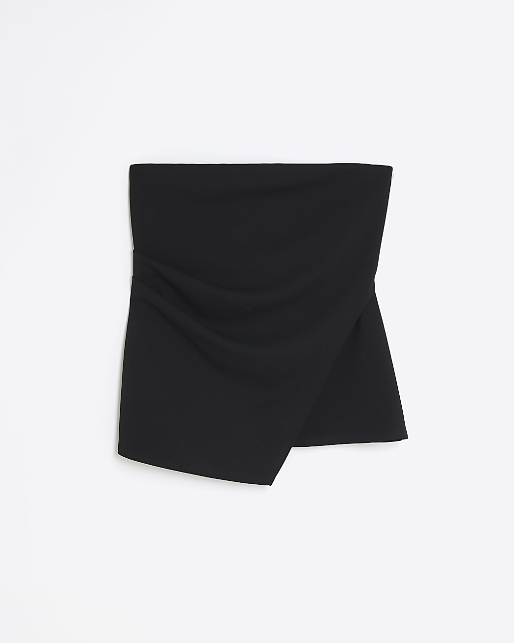 Black bandeau asymmetric top | River Island (UK & IE)