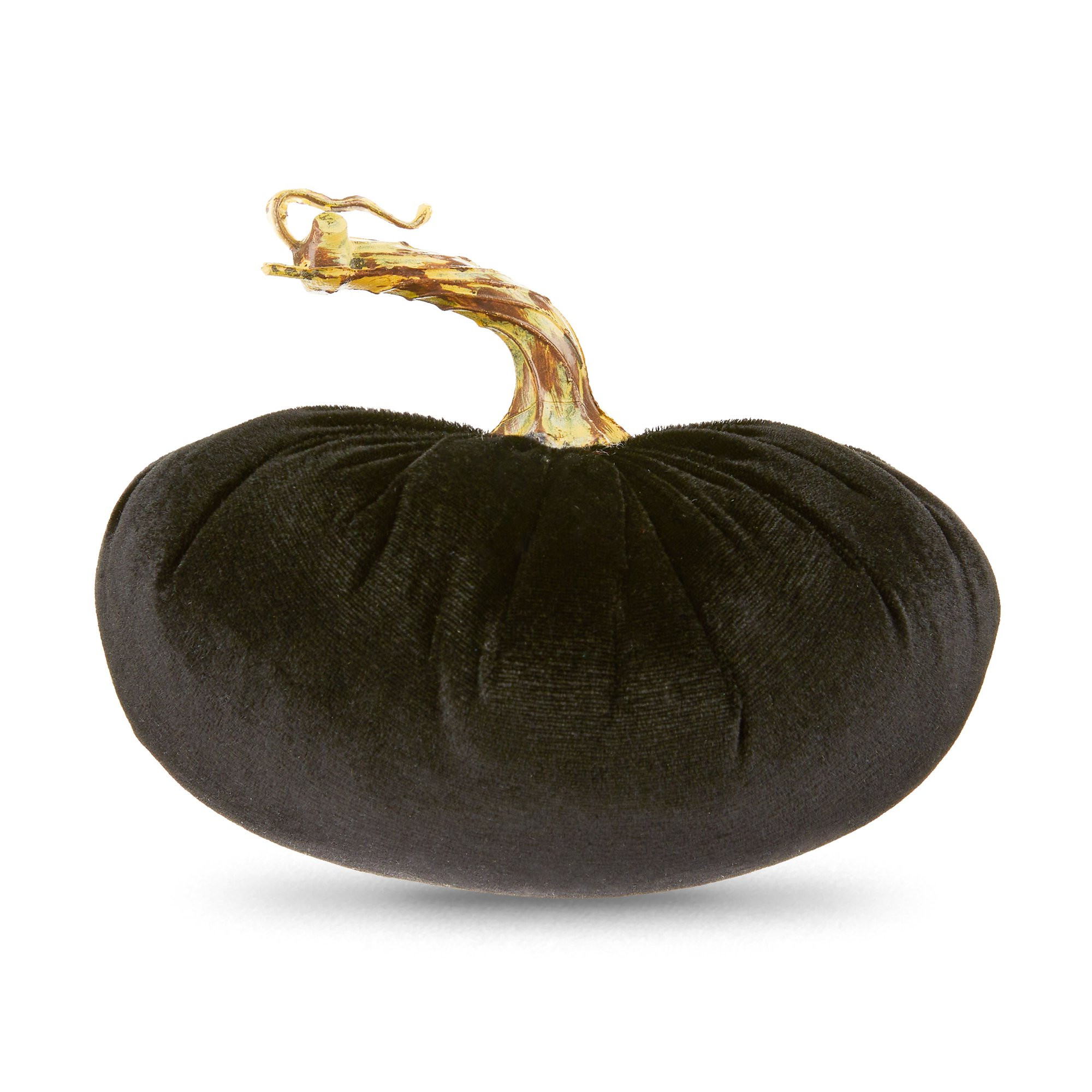 Halloween Black Fabric Pumpkin Decoration, 6 in x 6 in x 5 in, by Way To Celebrate | Walmart (US)