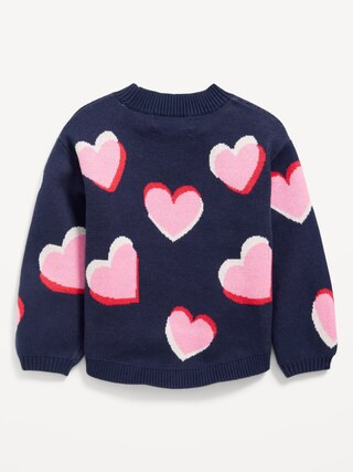 Printed Loose Puffy-Sleeve Sweater for Toddler Girls | Old Navy (US)