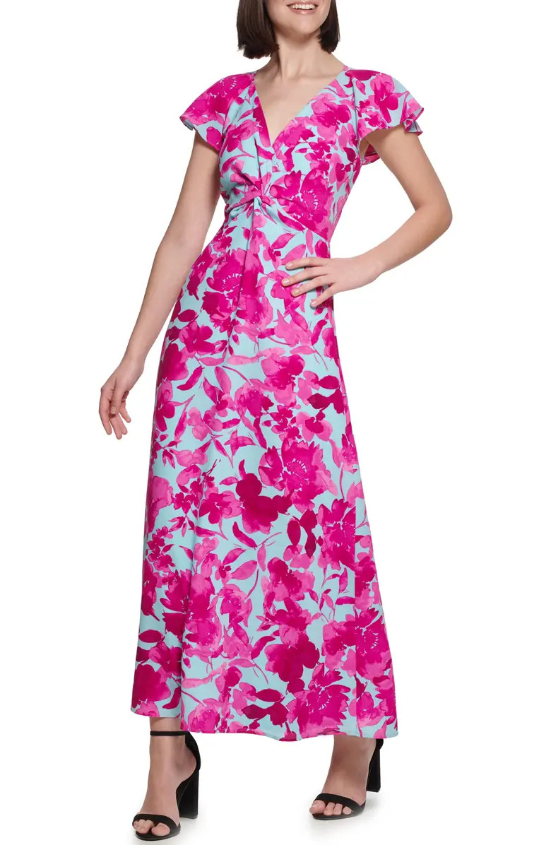 Floral Printed Chiffon Maxi Dress | Nordstrom Rack