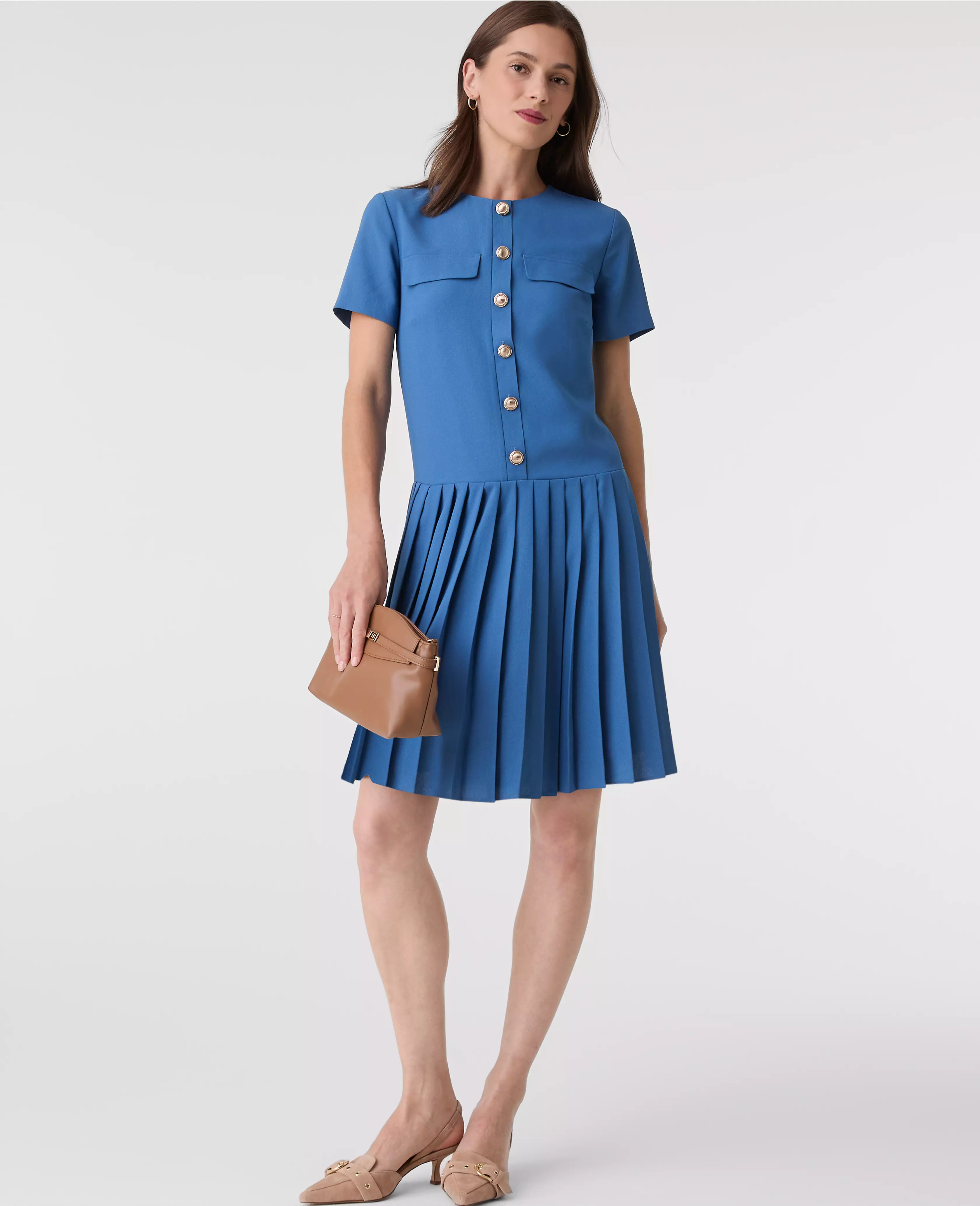 Pleated Shift Dress | Ann Taylor