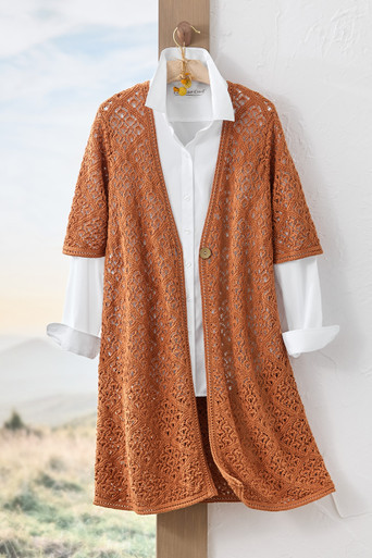 Open Stitch Elbow-Sleeve Cardigan | Coldwater Creek