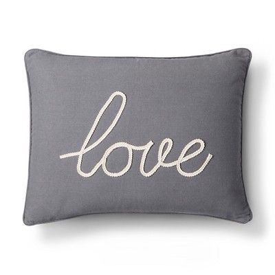 Gray Love Throw Pillow (20" X 20") - Homthreads | Target