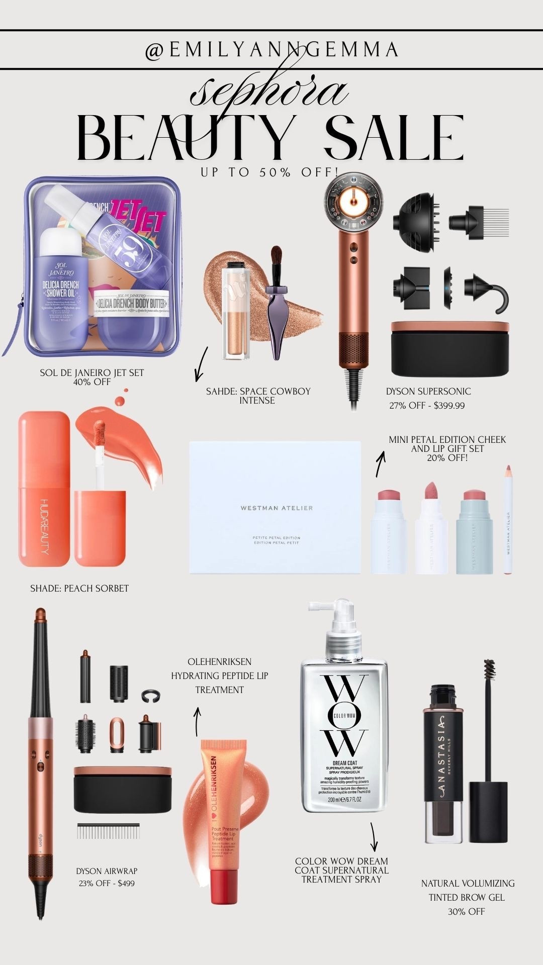 Sephora’s beauty sale ends tonight! Up to 50% off select items! 

Beauty finds, Sephora Sale, Sale Alert, Dyson, Color Wow, Huda, Makeup, Beauty, Emily Ann Gemma

#LTKselfcare #LTKSaleAlert #LTKBeauty