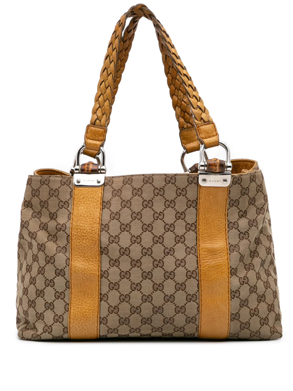 Gucci Pre-Owned 2016-2024 Medium GG Canvas Bamboo Libeccio Tote Bag | Brown | FARFETCH CA | Farfetch Global