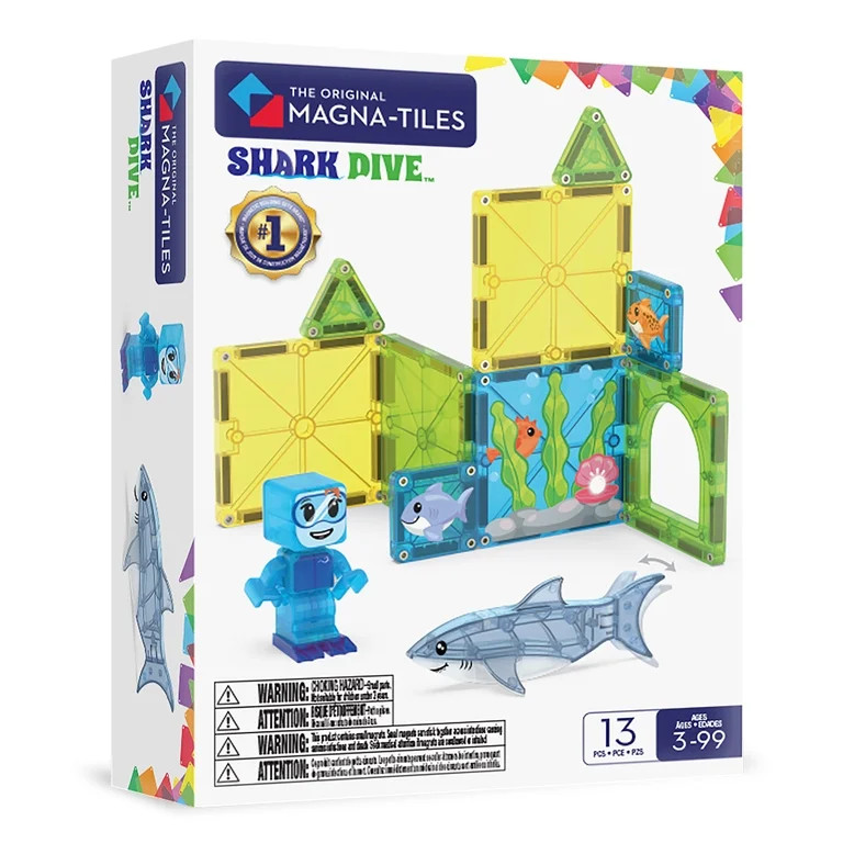 The Original MAGNA-TILES\u00ae Shark Dive 13-Piece Magnetic Construction Set | Walmart (US)