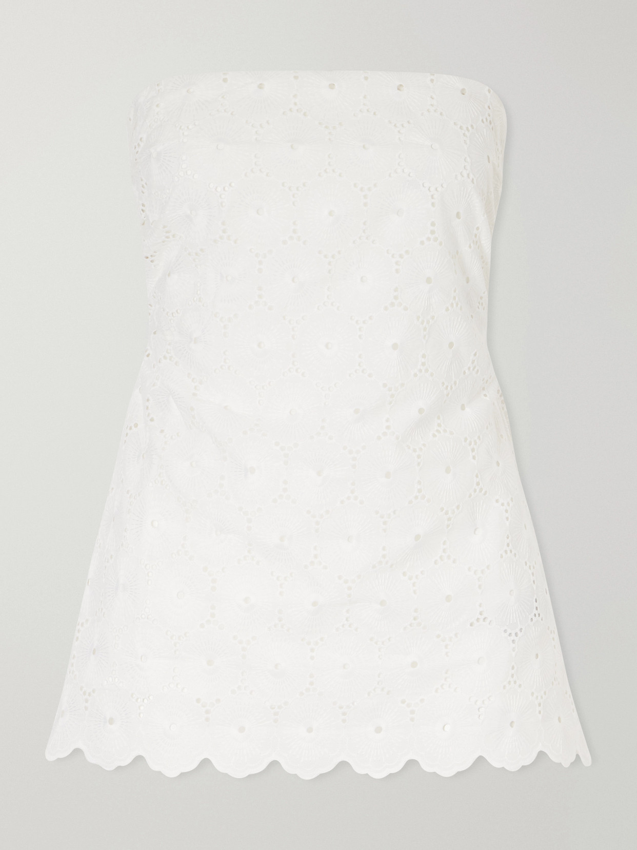 Faithfull - Pamina Strapless Scalloped Broderie Anglaise Top - White | NET-A-PORTER (US)