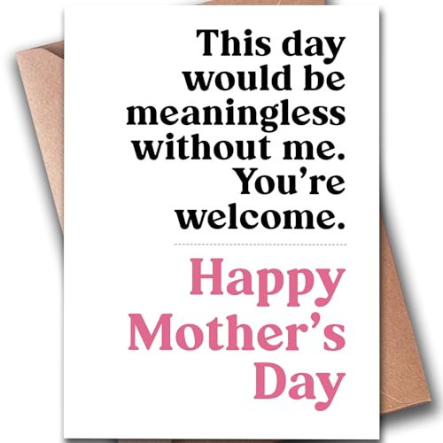 Hqulpr Funny Mother's Day Cards for Mom from Daughter & Son | Mom Card | Mother's Day | Present 7x5 inches | Amazon (US)