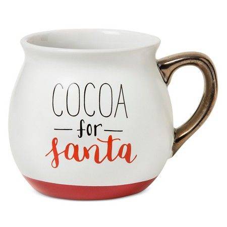 "Cocoa for Santa" 16oz Stoneware Belly Mug White - Threshold™ | Target