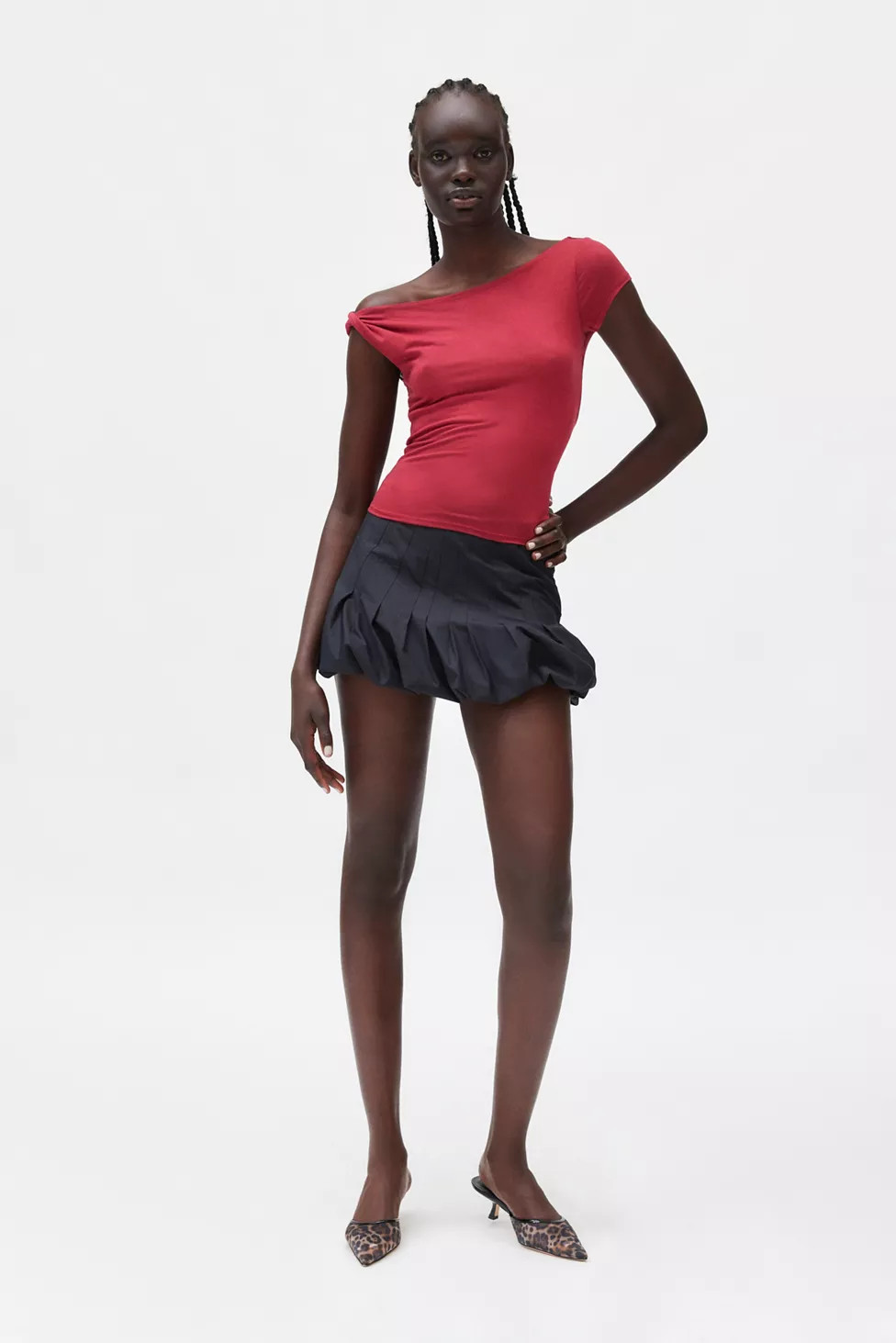 Silence + Noise Grace Fitted One-Shoulder Top | Urban Outfitters (US and RoW)