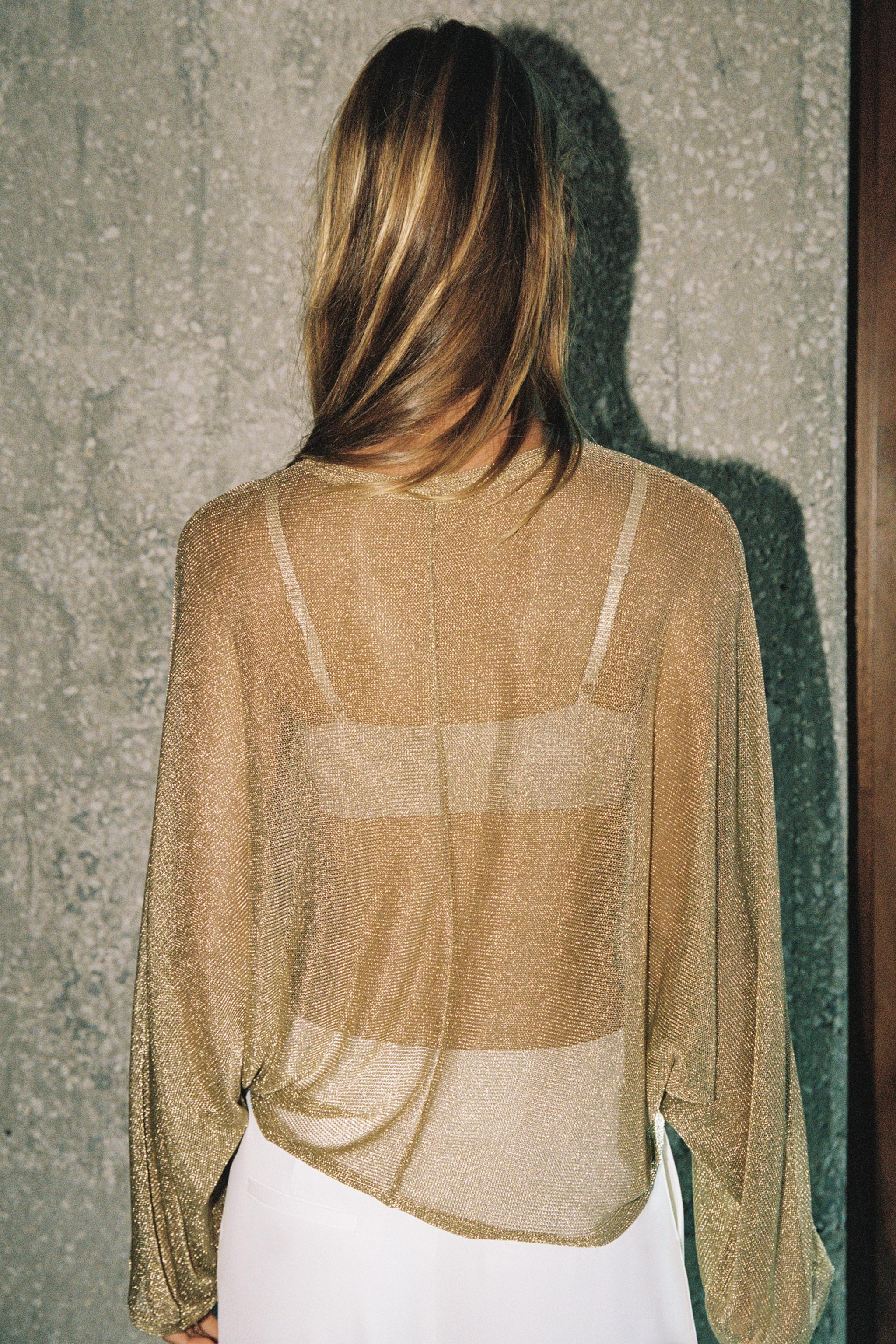METALLIC THREAD TOP | Zara US