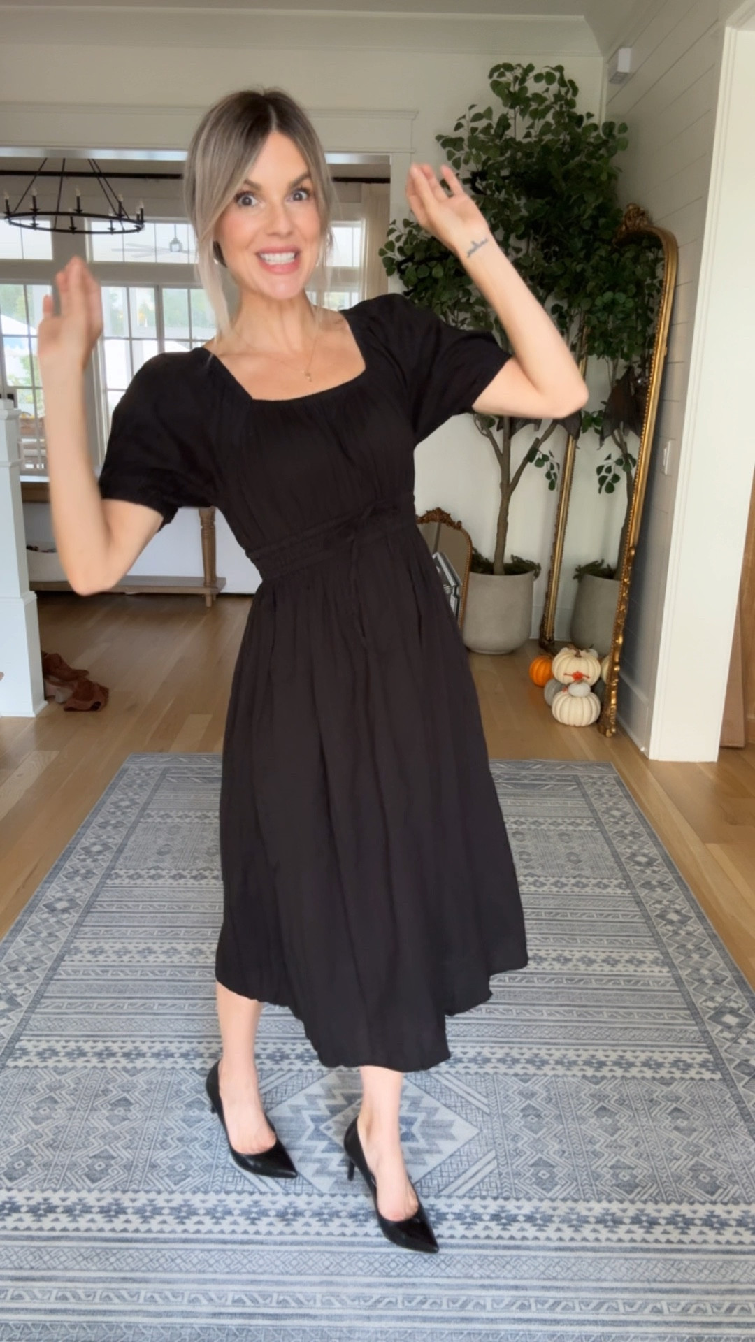 THIS DRESS IS ONLY $10! I send her $20 in the video but I just checked and it’s actually on sale for $10 right now! Would be such a great base for a witches costume for Halloween too.

#LTKFallSale #LTKFindsUnder50