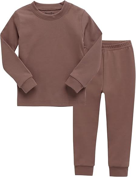VAENAIT BABY 12M-12Y Kids Boys Girls Toddler Solid Basic Cotton Daily Pajamas Pyjamas Sleepwear Set | Amazon (US)