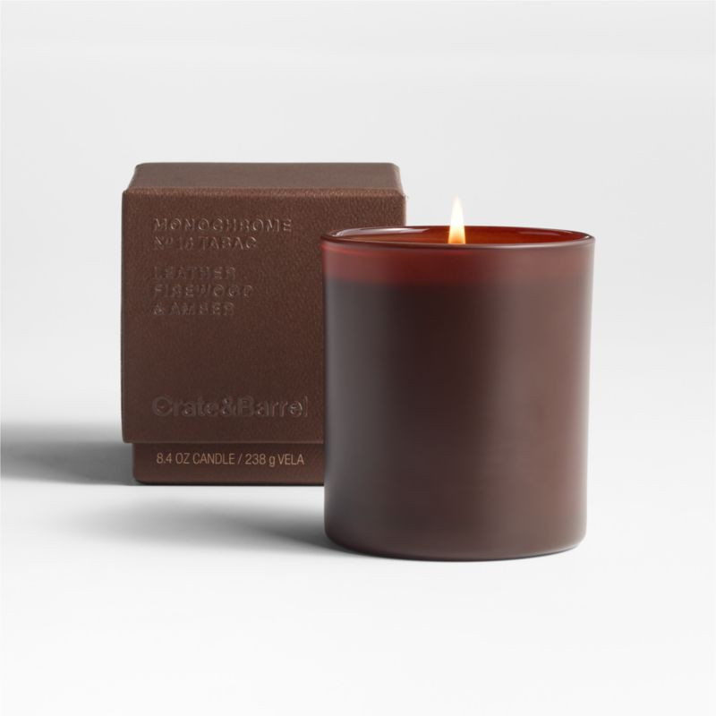 Monochrome No. 16 Tabac 1-Wick Scented Candle - Leather, Firewood and Amber + Reviews | Crate & B... | Crate & Barrel