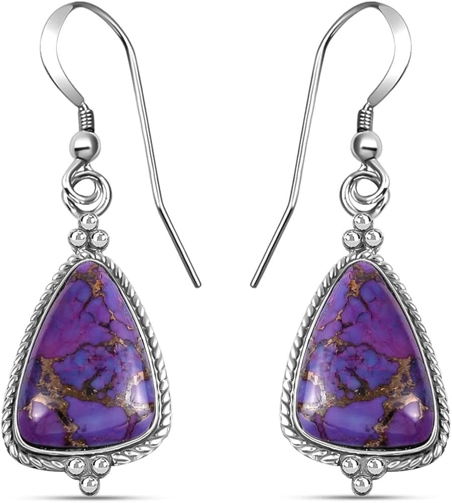Turquoise Earrings for Women in 925 Sterling Silver Dangle Beach Boho Western Earrings Turquoise ... | Amazon (US)