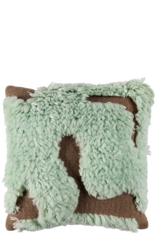 SSENSE Exclusive Brown & Blue 'The Wooly' Cushion | SSENSE