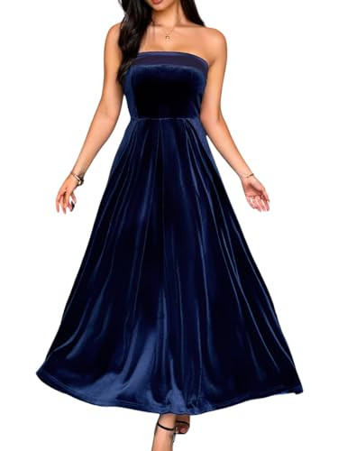 Kaei&Shi Womens Velvet Strapless Formal Maxi Dress | Amazon (US)
