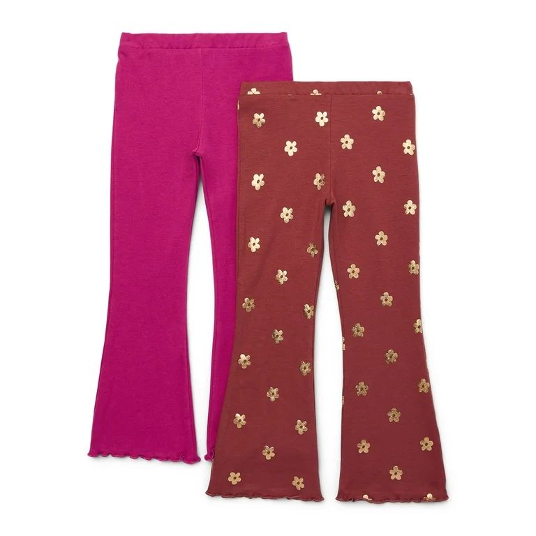 365 Kids from Garanimals Girls Flare Pants, 2-Pack, Sizes 4-10 - Walmart.com | Walmart (US)