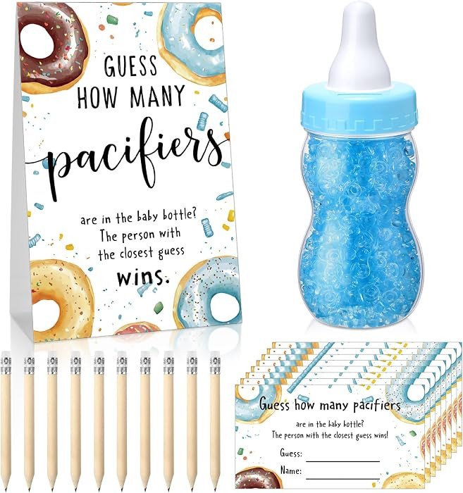 Roowest 512 Pcs Baby Shower Games Guess How Many Pacifiers Sign 100 Small Guessing Games 10 HB Pe... | Amazon (US)