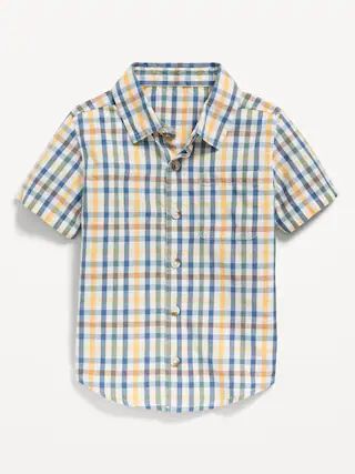 Short-Sleeve Printed Poplin Shirt for Toddler Boys | Old Navy (US)