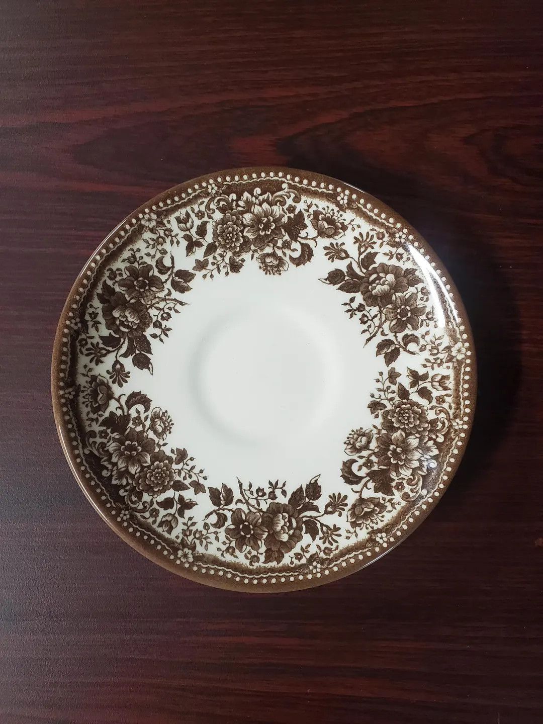 VINTAGE Clayton Saucer | Dalemare Brown & White Flowers - Etsy | Etsy (US)