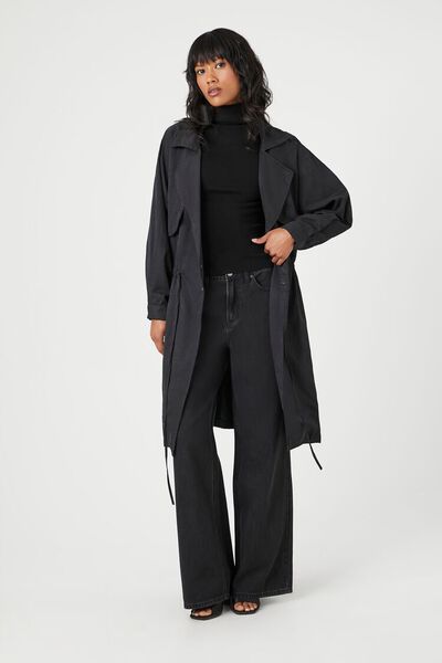 Notched Tie-Front Trench Coat | Forever 21 | Forever 21 (US)