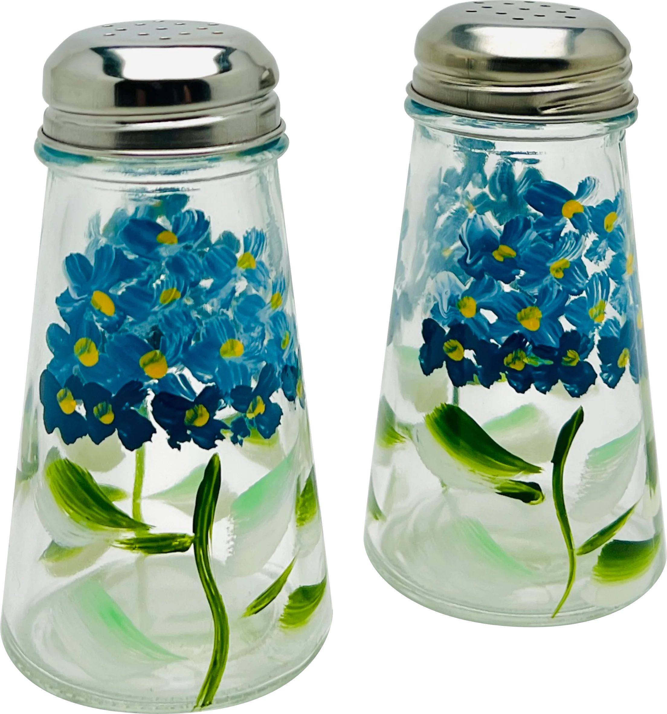 Hand Painted Tapered Blue Hydrangeas Salt and Pepper Shaker Set | Walmart (US)