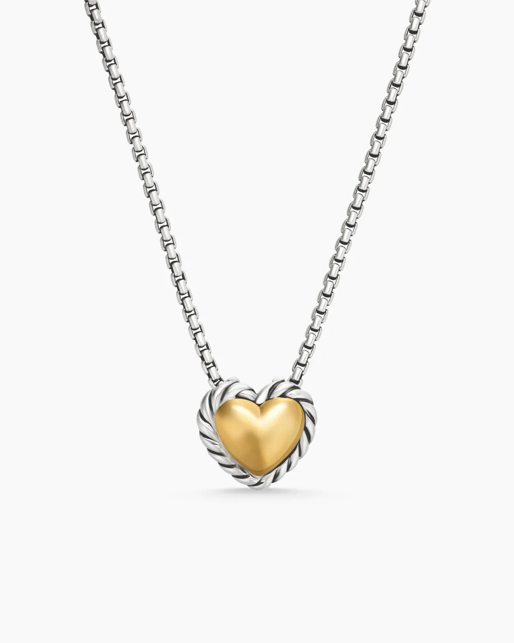 David Yurman | Cable Collectibles® Cookie Classic Heart Necklace in Sterling Silver with 18K Yel... | David Yurman
