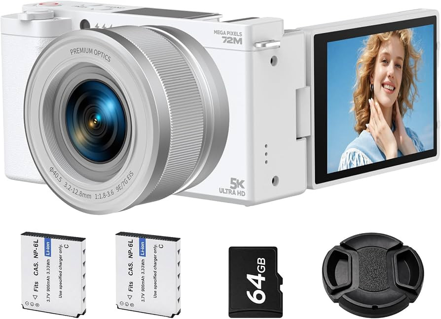5K Digital Camera for Photography, 72MP Autofocus Point and Shoot Camera with 6X Optical Zoom, 18... | Amazon (US)