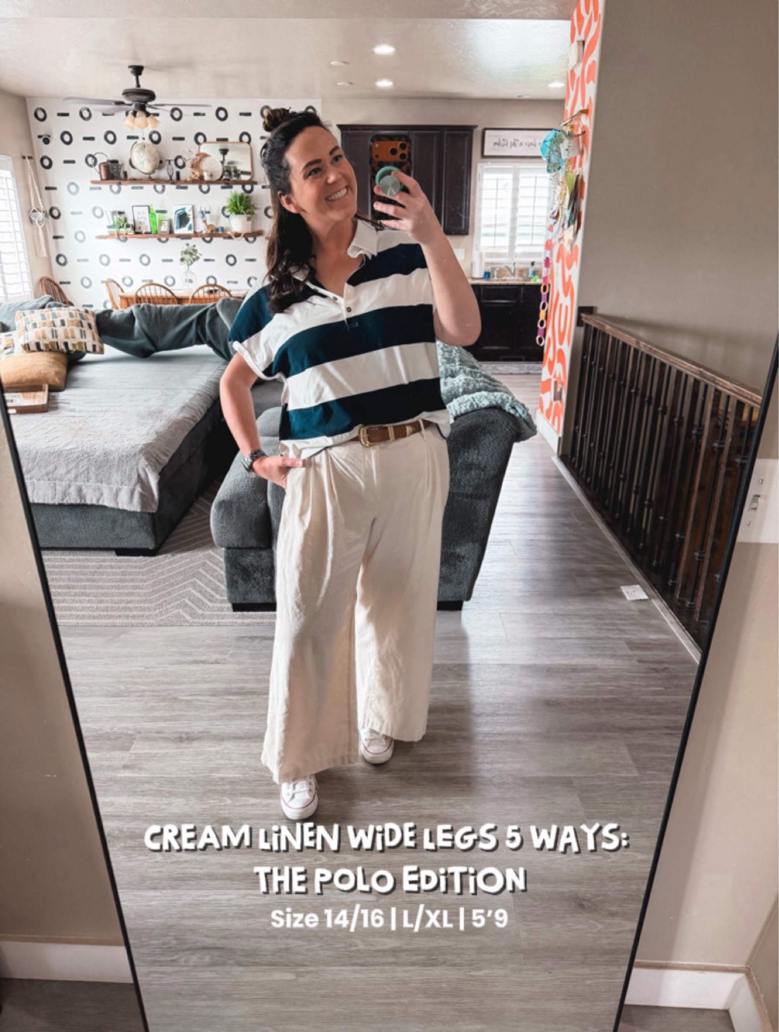 The pants that go with literally everything, styling them with a striped polo and white Converse for that effortless spring to summer vibe. 💃🏻☀️ 

Top XL 
Pants 16 @American Eagle Outfitters 


#LTKTall #LTKWorkwear #LTKMidsize